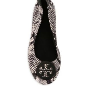 Tory Burch Minni Roccia Leather Ballet Flats NIB